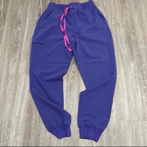 Figs Kids Joggers in Purple with Pink Accents